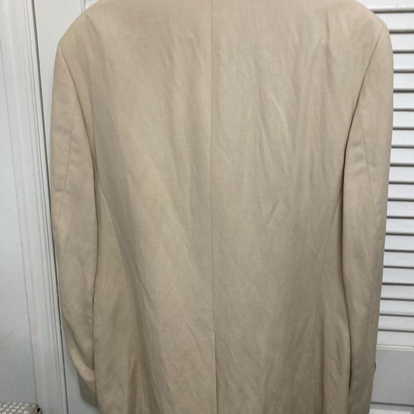 Mens tan silk linen blend blazer 42R - Picture 2 of 5